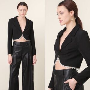NWT | Line & Dot | Vaughn Cropped Rhinestone Embellished Blazer